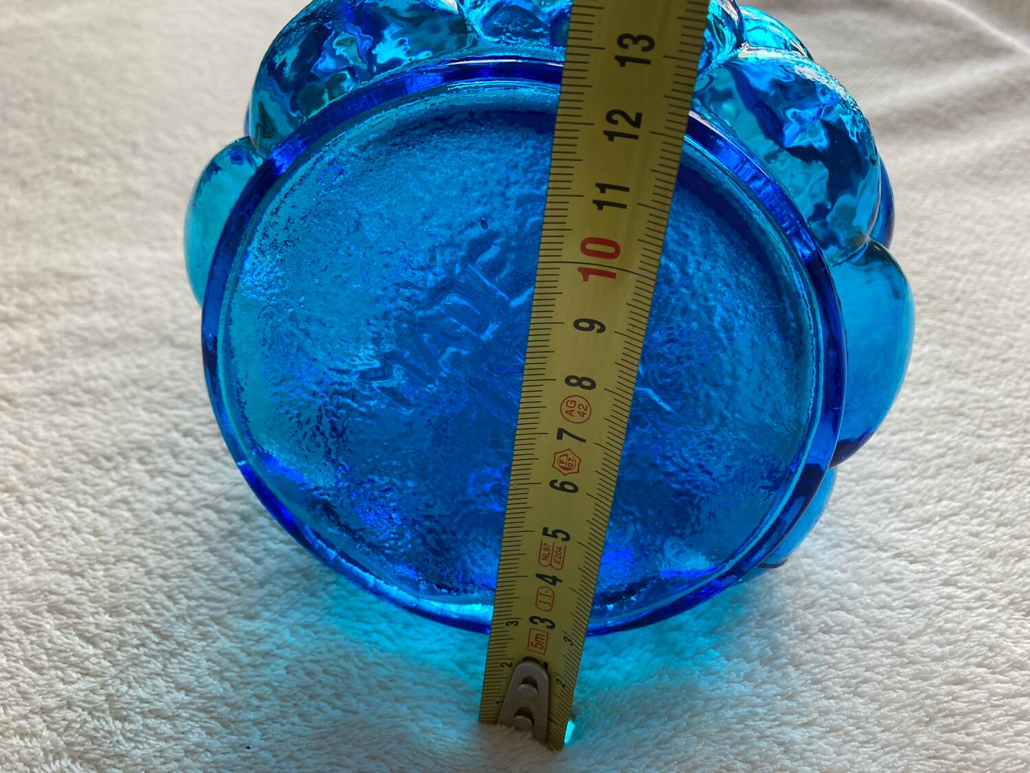 Blue glass bottle from Empoli, Italy