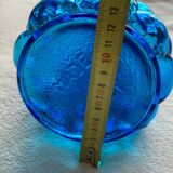 Blue glass bottle from Empoli, Italy
