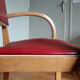 Fauteuil bridge skaï rouge