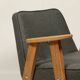 Fauteuil du milieu du siècle, revêtement en laine grise, bois de chêne, chaise longue de Style Vintage après rénovation
