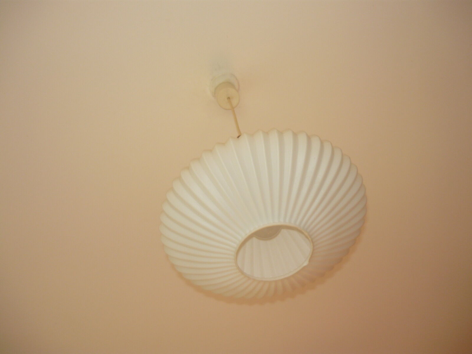 Teak and opaline suspension by louis kalff years 60