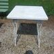 Wrought iron bistro table.