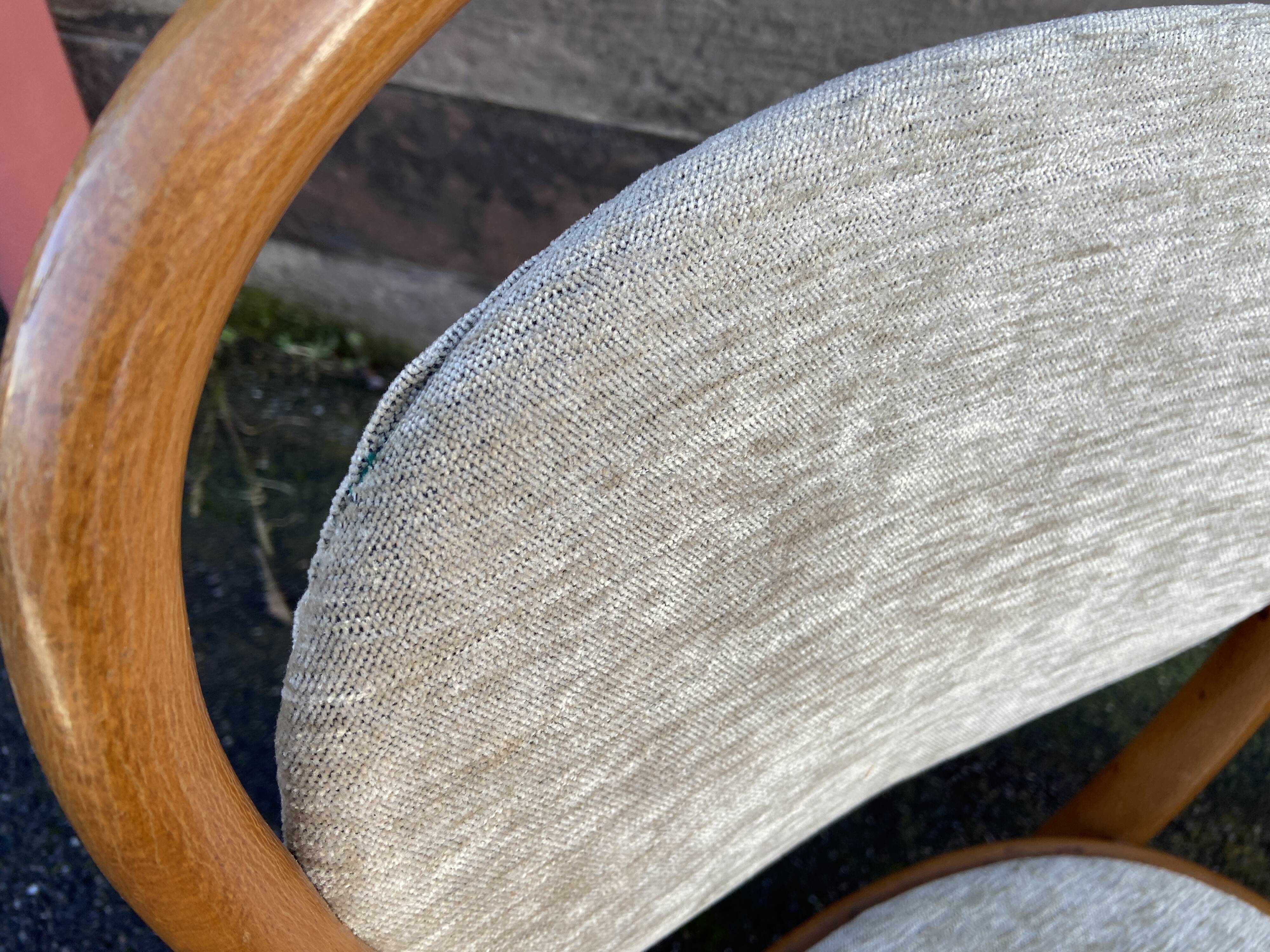 Pair of vintage curved wooden chairs