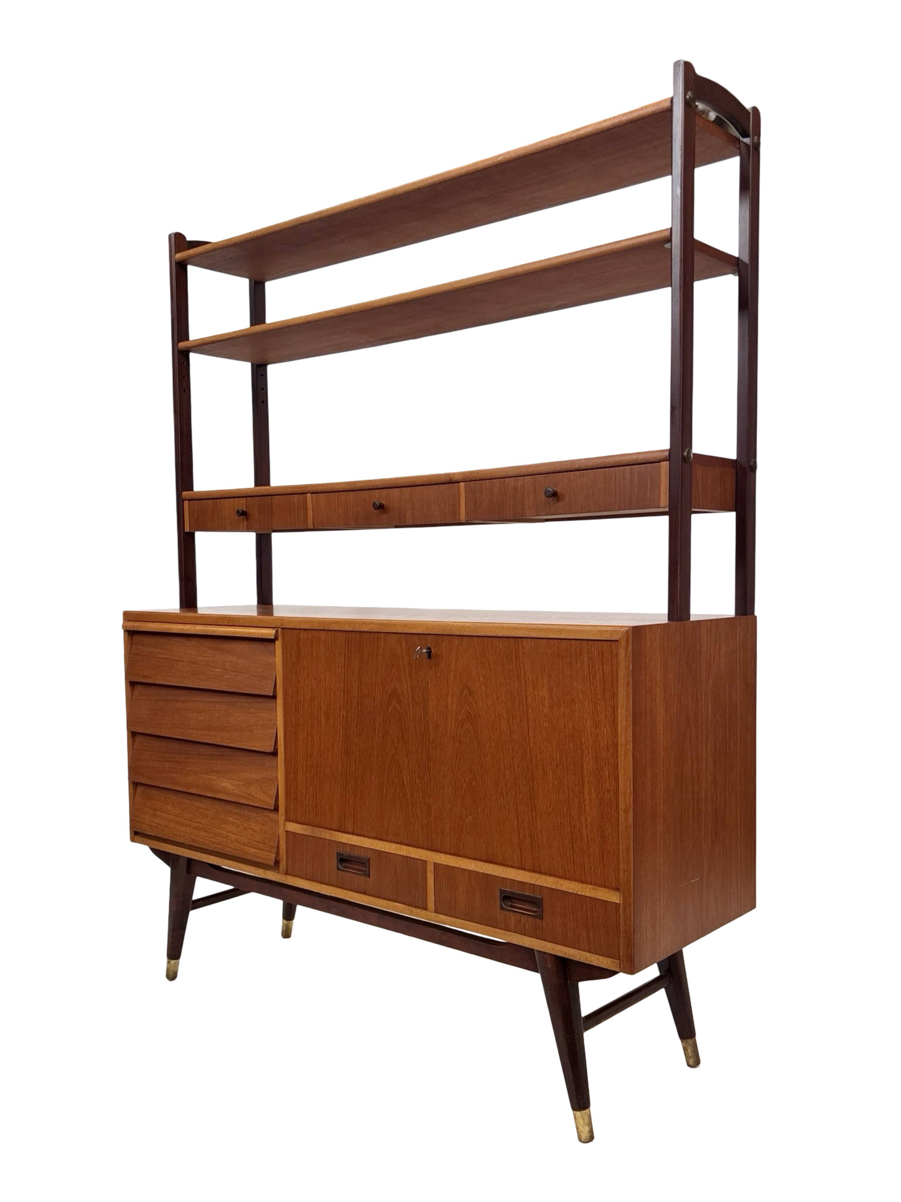 Vintage Wall Unit Bookcase Sweden Teak Design