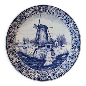 Vintage blue dish with Delfts blauw chemkela pattern made in Holland