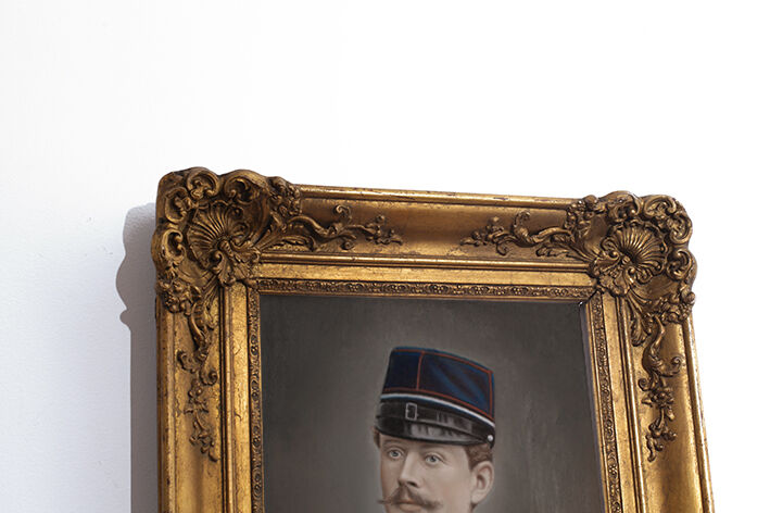 Portrait man 1930 in gold frame