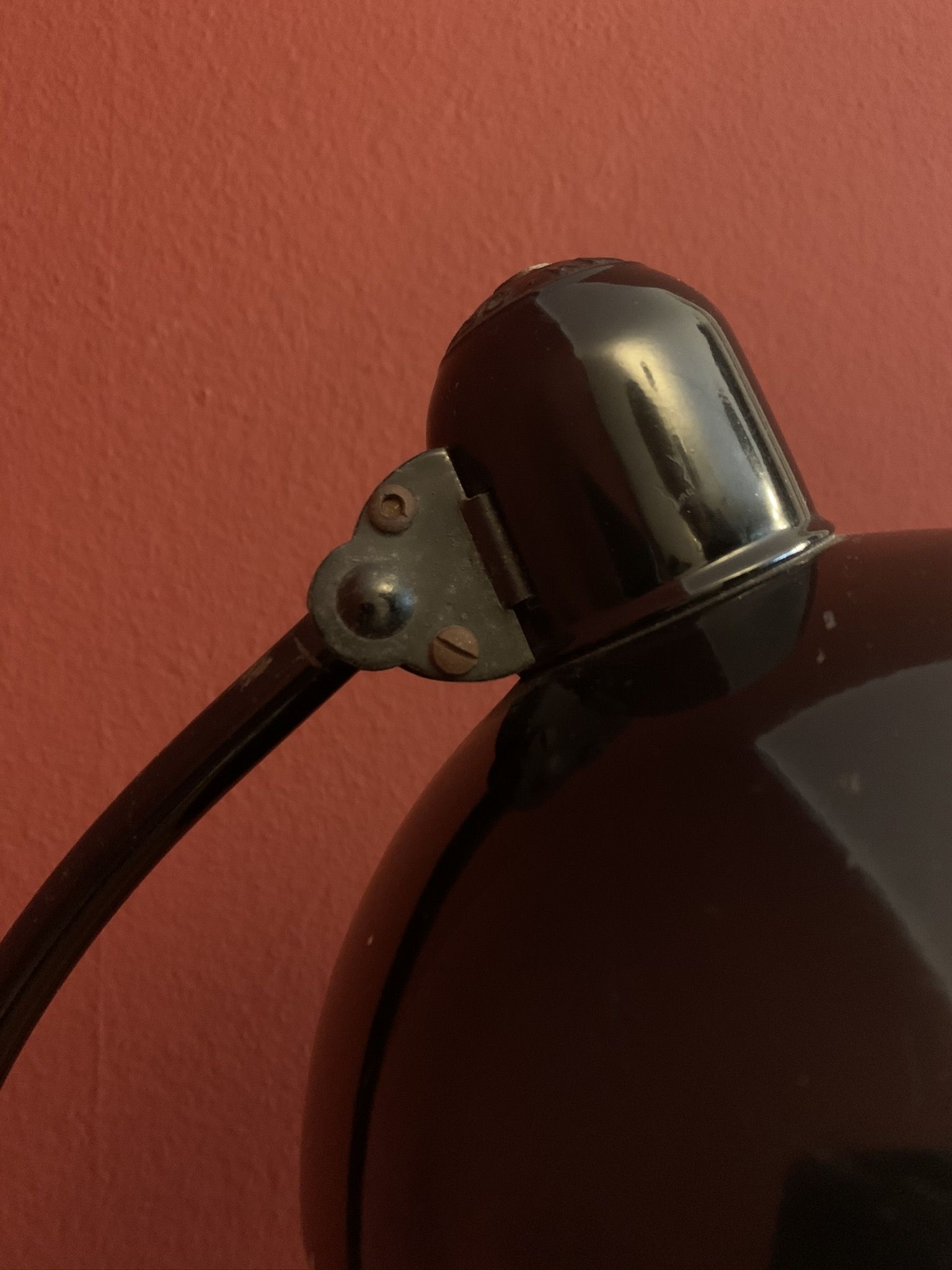 Lampe de bureau noire allemande MidCentury par Kaiser Idell, années 1940