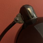 Lampe de bureau noire allemande MidCentury par Kaiser Idell, années 1940