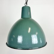 Industrial Green  Enamel Factory Lamp, 1960s
