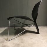 Chaise longue en contreplaqué courbé et en métal