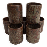 7 small stoneware cups / glasses