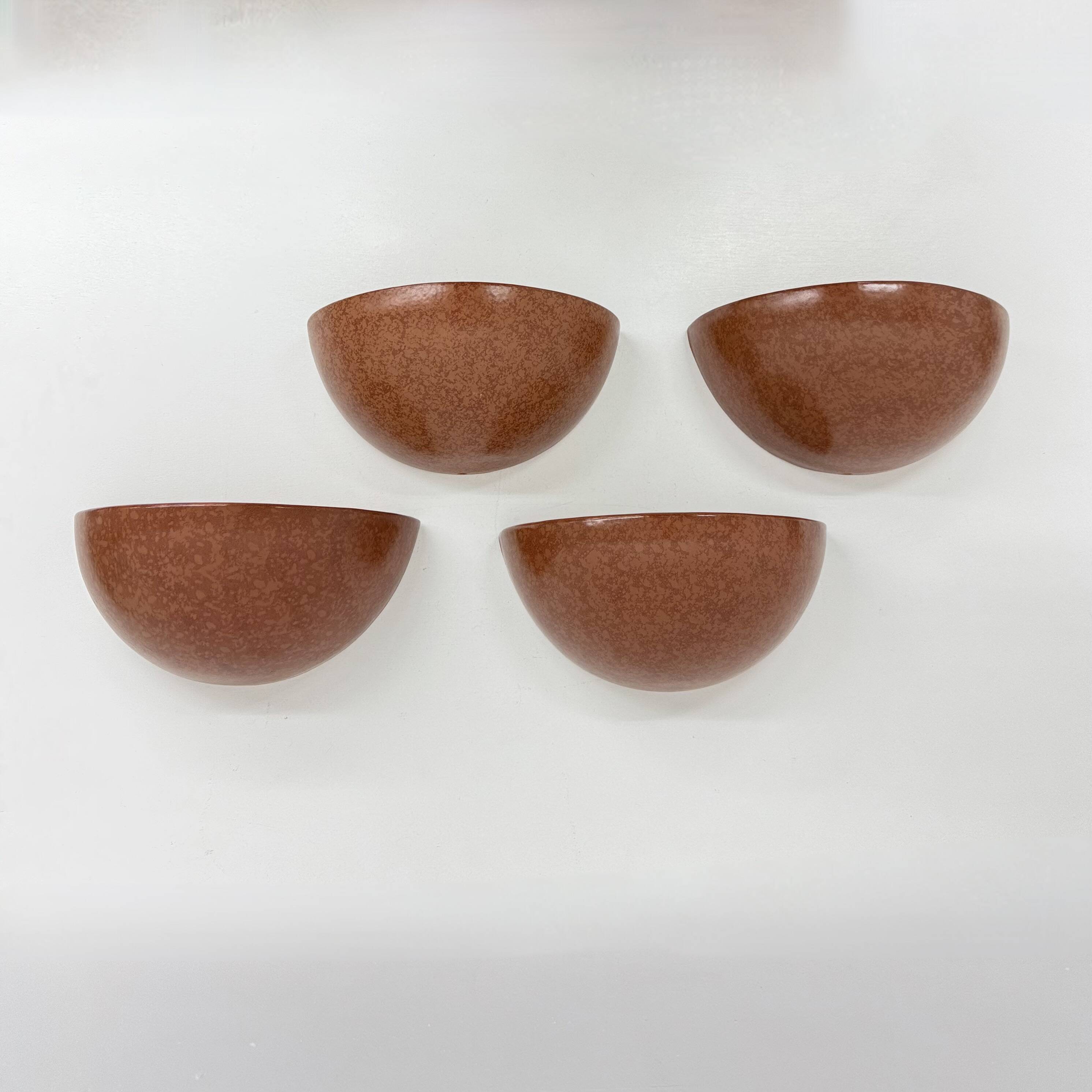 Mid-Century set of 4 ceramic wall lamp sconce , 1970s