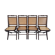 Suite de 4 chaises pliantes en acajou et cannées années 60