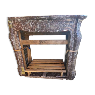 19th century purple brocatelle marble fireplace