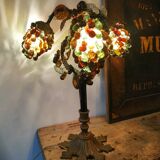 Art deco lamp, bunches of grapes in Murano glass, bronze base