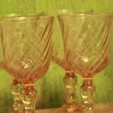 Set of vintage pink glasses