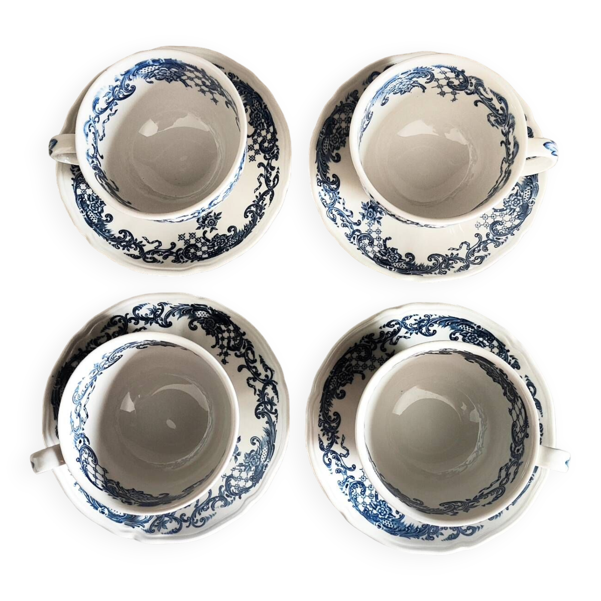 4 Villeroy and Boch cups and saucers
