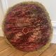 Coussin Rond Velours Rouge Et Or