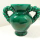 Vase vert Vallauris vintage anses torsadées