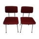 2 chairs in red skaï metal struxture 70s