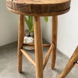 Set of three high tripod farmhouse stools