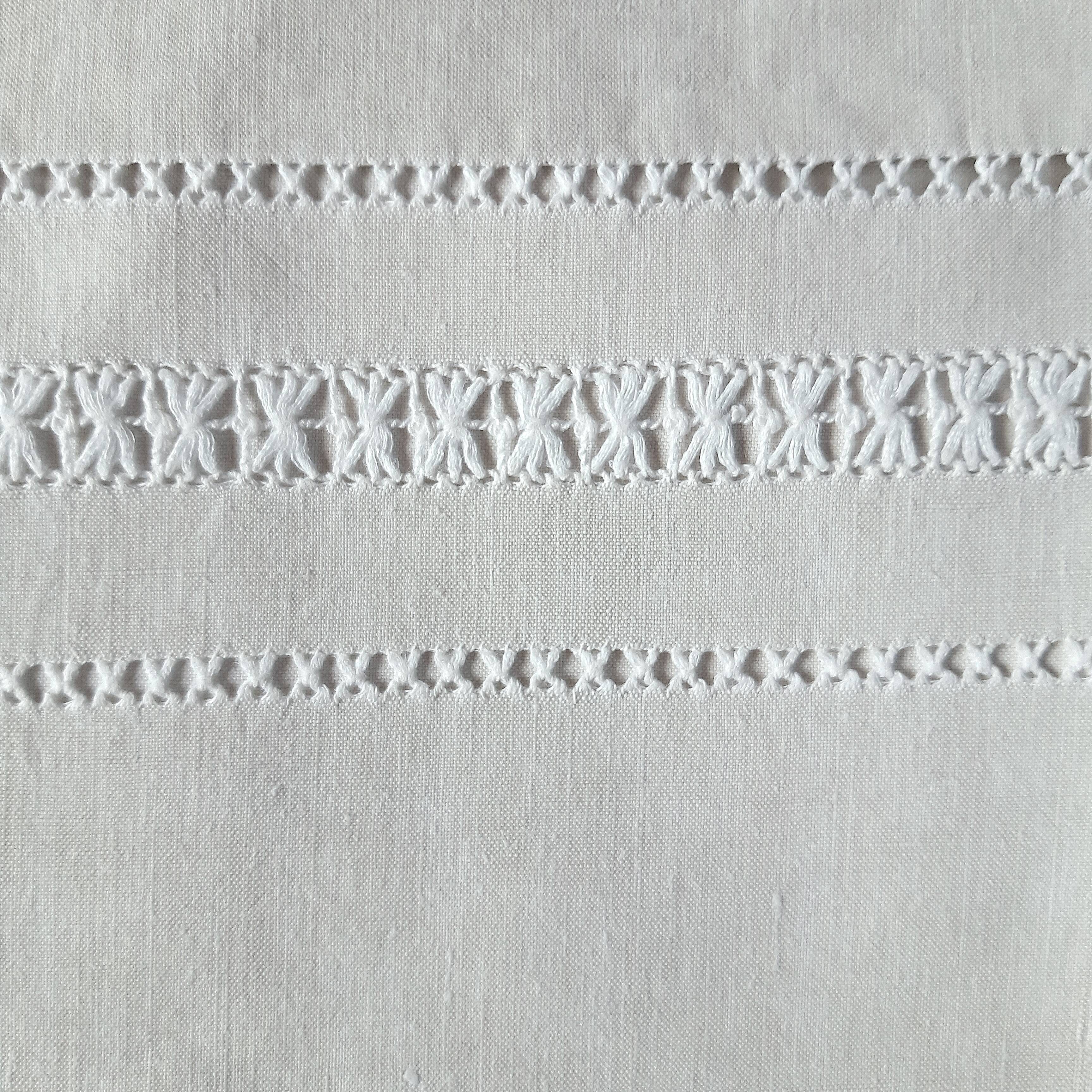 parure de mariage : drap et ses 2 taies monogrammés CS