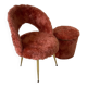 Chaise et pouf moumoute années 70