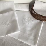 Embroidered tablecloth, double monogram