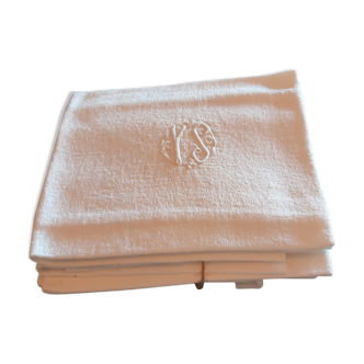 6 serviettes damassé coton mousseline ys brodé