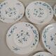 Lot de 6 assiettes plate Arcopal Véronica Myosotis fleur bleu vintage