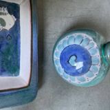 Lot of trays and vases by Cloutier Ceramics.