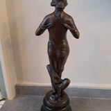 Art Nouveau bronze female sculpture