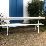 White garden bench