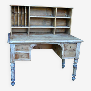 Administrative desk 19th century. with 3 drawers and compartment top