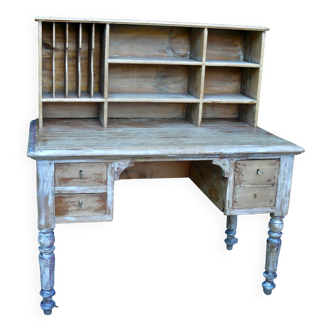Administrative desk 19th century. with 3 drawers and compartment top
