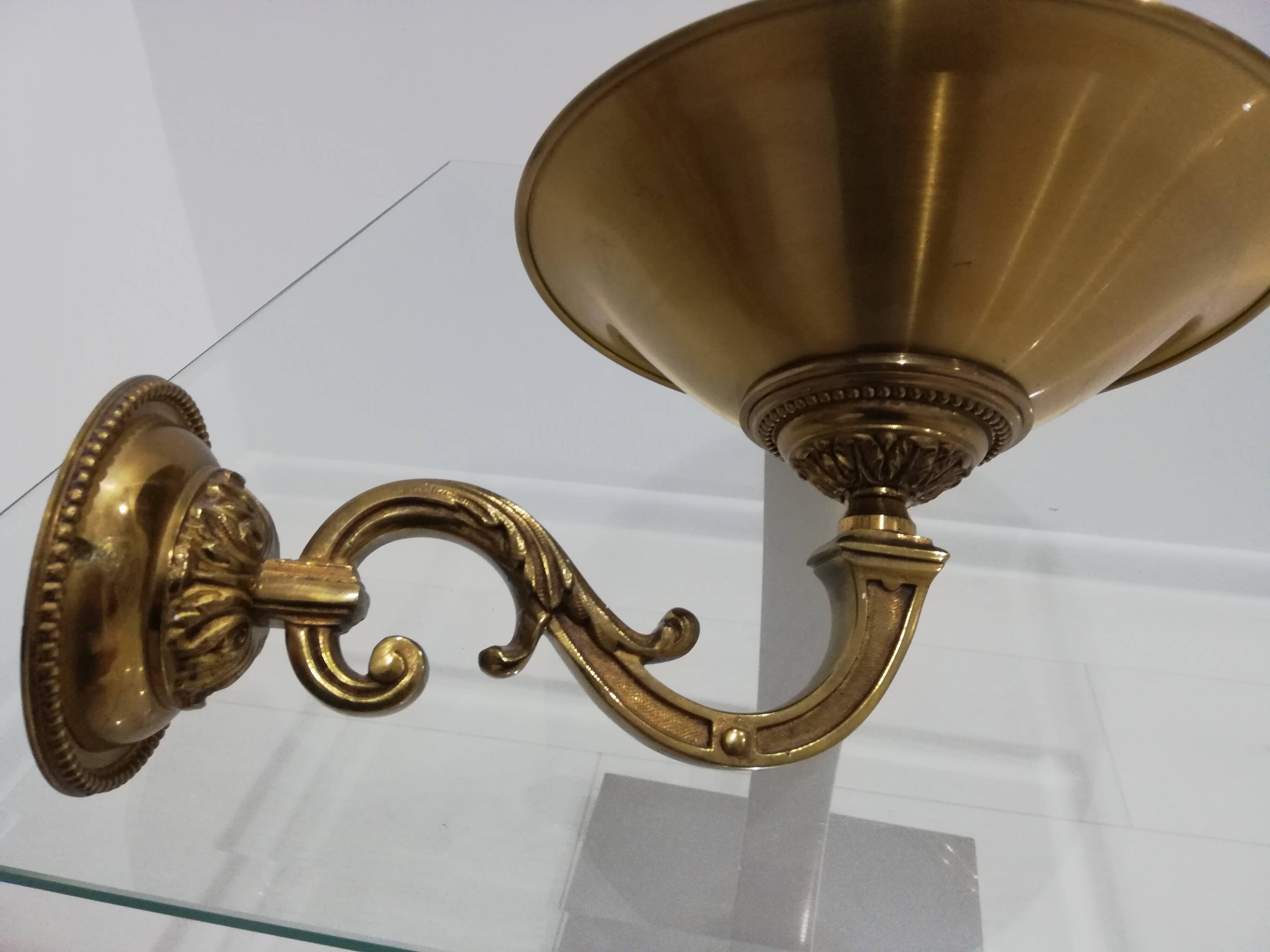 BEAUTIFUL LOUIS XVI STYLE GILT BRONZE HALOGEN WALL LIGHT by "Lucien Gau"