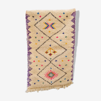 Berber wool carpet with colorful pattern 72x115cm