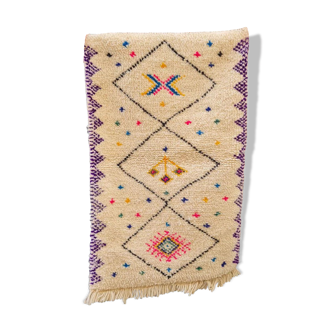 Tapis berbère en laine avec motif coloré 72x115cm