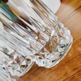 Set of 6 high crystal glasses with diamond tips