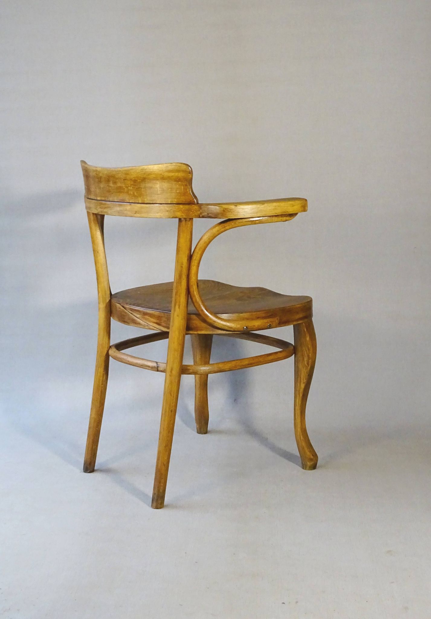 Thonet office chair No. 6150 from 1911, saddle wood seat - Bentwood -