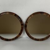 Pair of Danish midcentury teak rosewood cube mirrors, 1960s