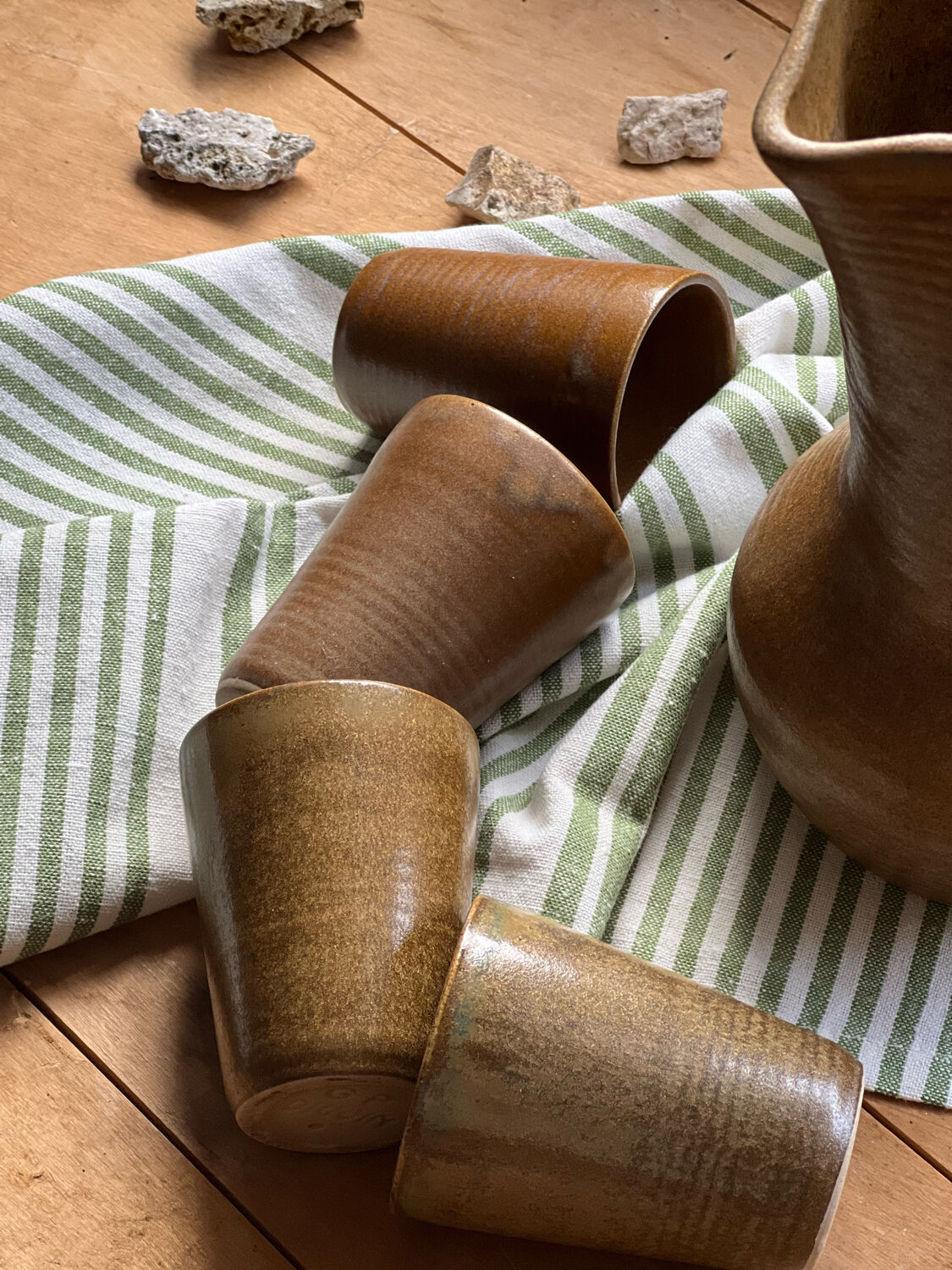 Digoin stoneware orangeade service 1960-70