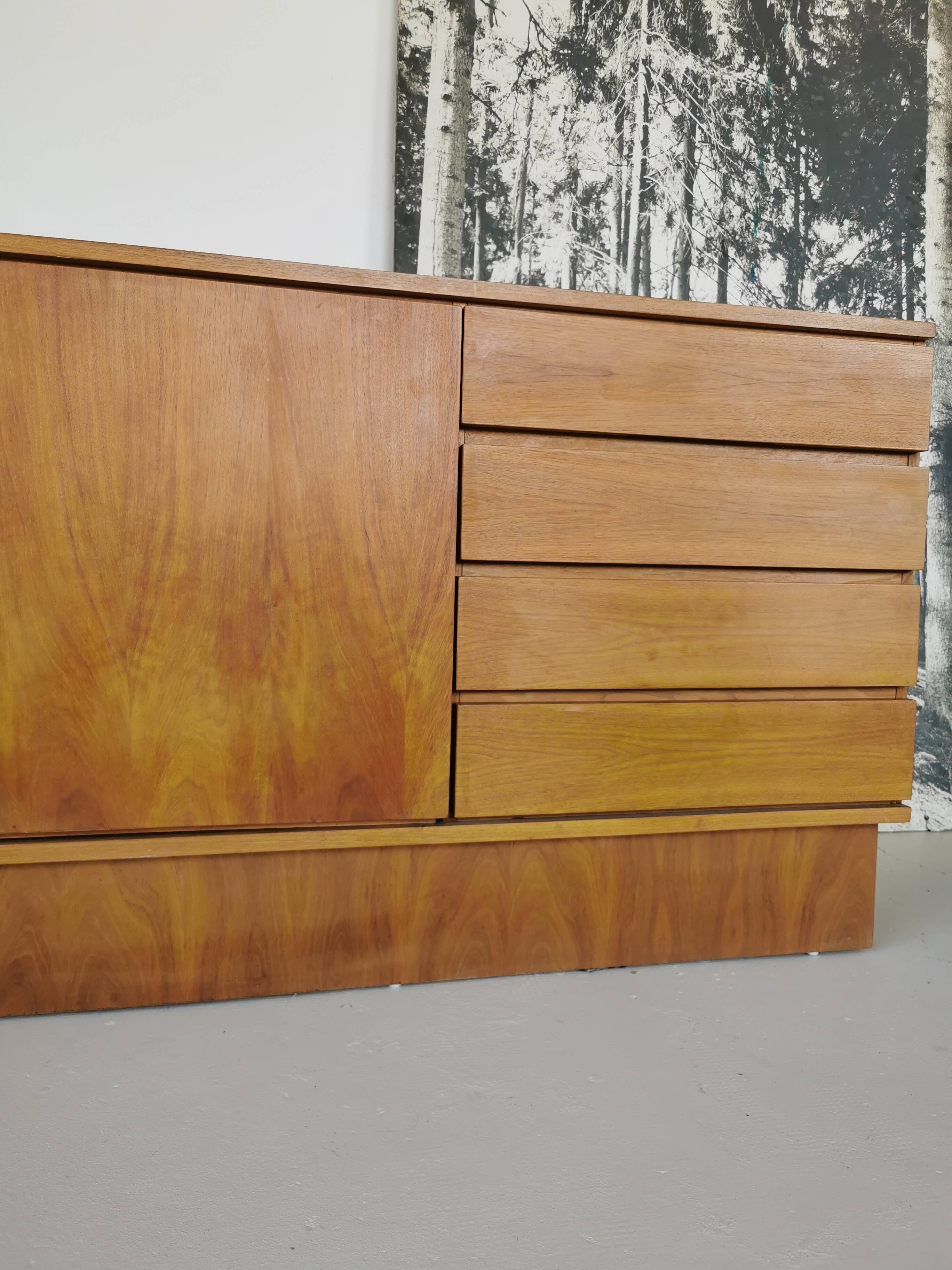 Vintage walnut sideboard from the 70s