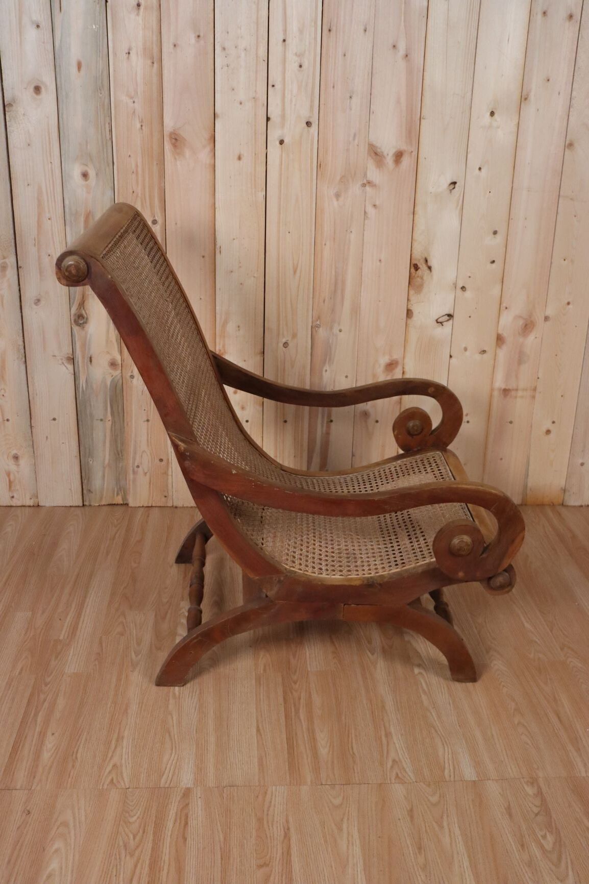 Solid wood chair and caning