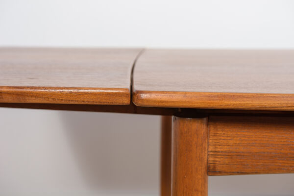 Table à manger carrée extensible en teck des années 1960, Danemark