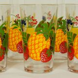 Set of 7 glasses to orangeade 1960 VMC Reims