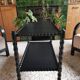 Vintage black rolling serving cart