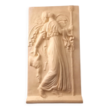 Bas-relief, museum replica, dancing maenad, ancient Greece, handmade plaster cast