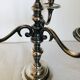 Pair of silver metal candlesticks