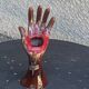 Hand vase in flamed enamelled ceramic stamped vintage vallauris